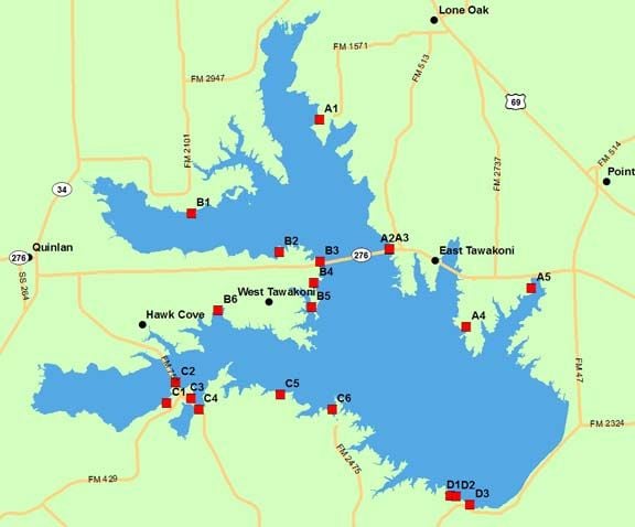 Boat ramps, lodging, marinas, tackle shops lake Tawakoni Texas